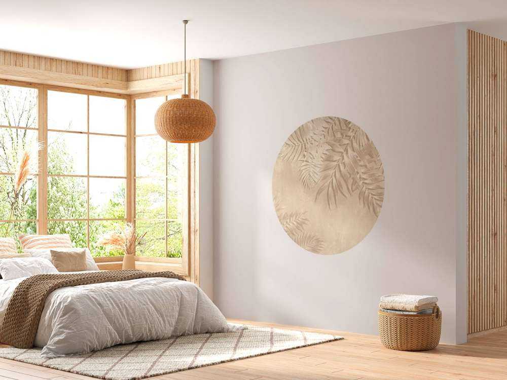 Hojas de palmera con textura, de color beige