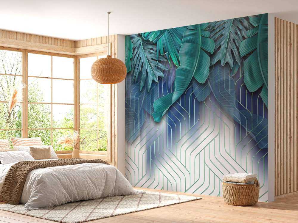 Hojas verdes y líneas verdes gráficas