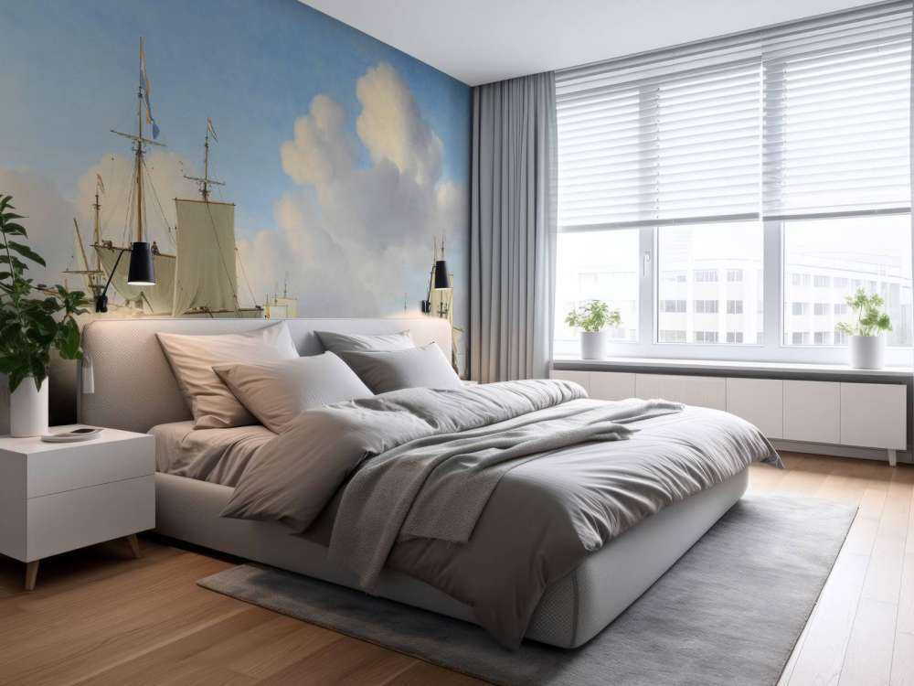 Carta da parati fotografica Rijksmuseum. Navi olandesi su un mare calmo.