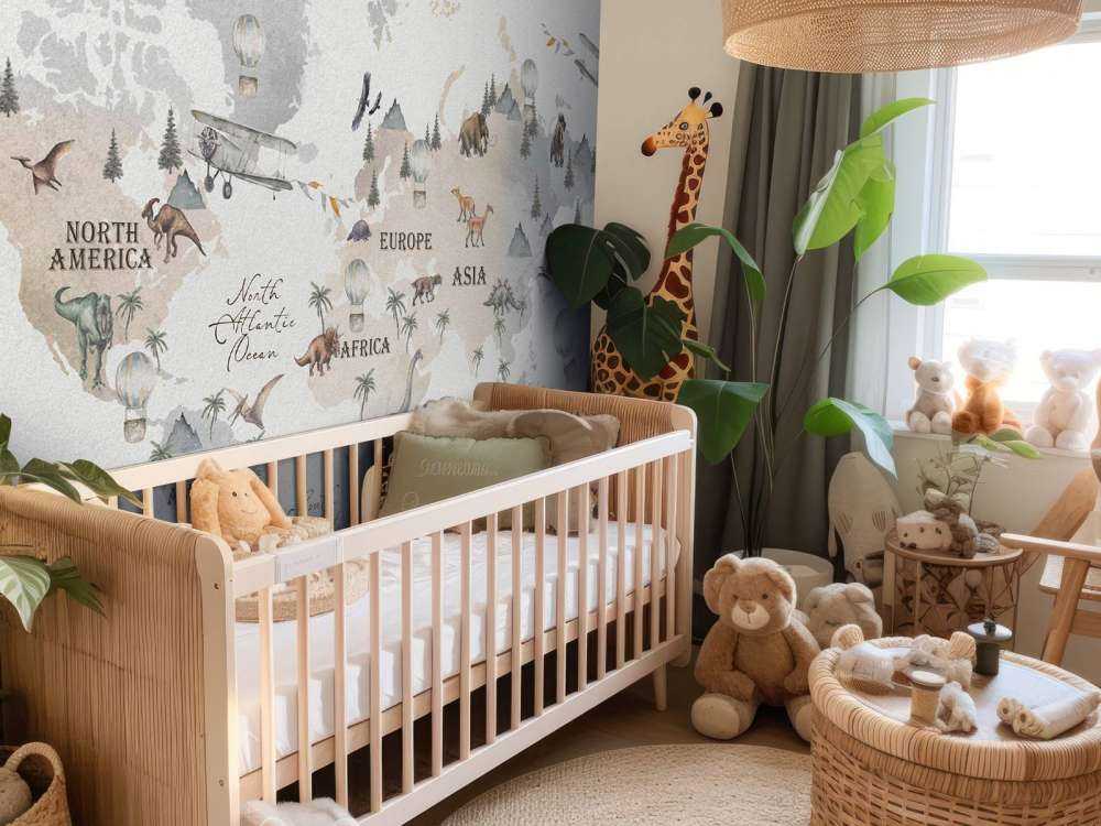 Mappa del mondo con i dinosauri