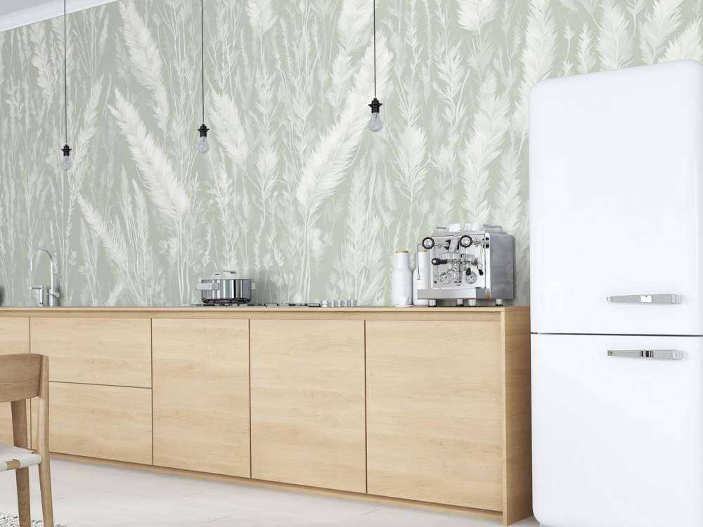 Muro di erbe di campo - verde