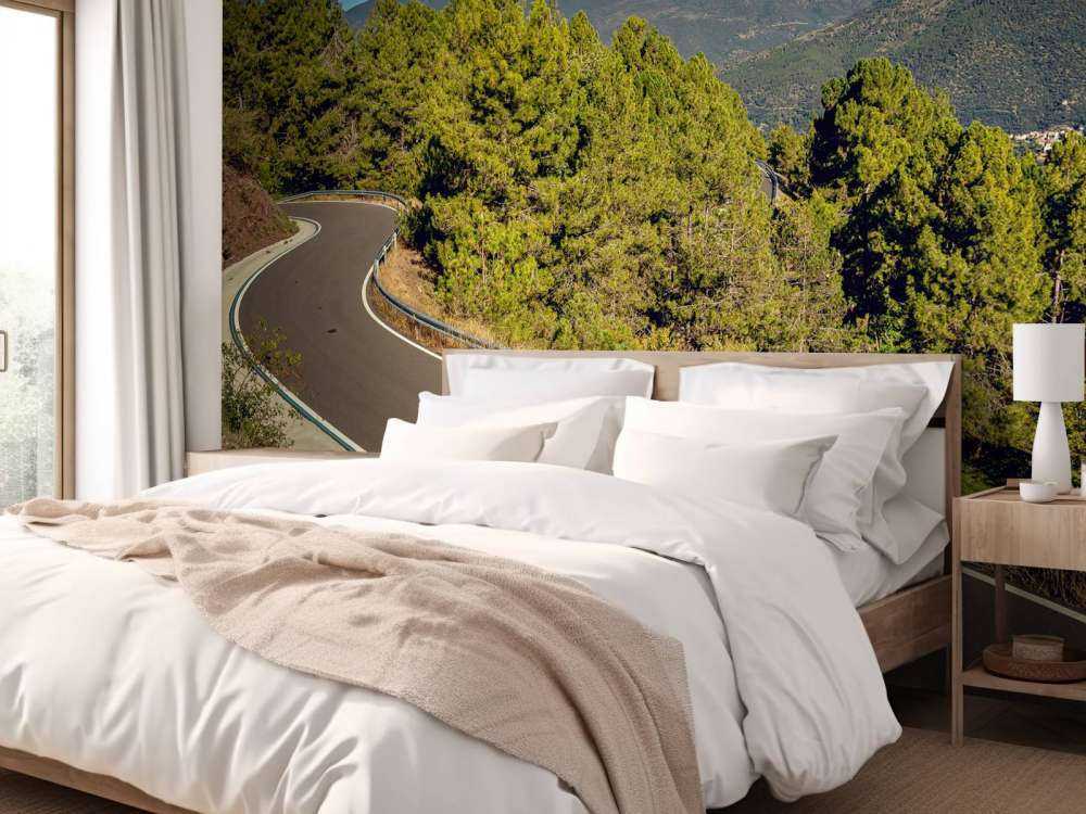 BMW limegreen su strada di montagna