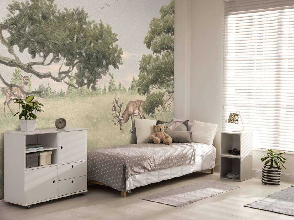 Paesaggio con animali in beige