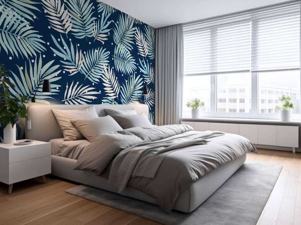 Motivo con foglie tropicali