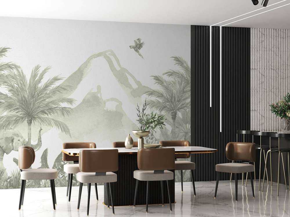 Animali della giungla in verde