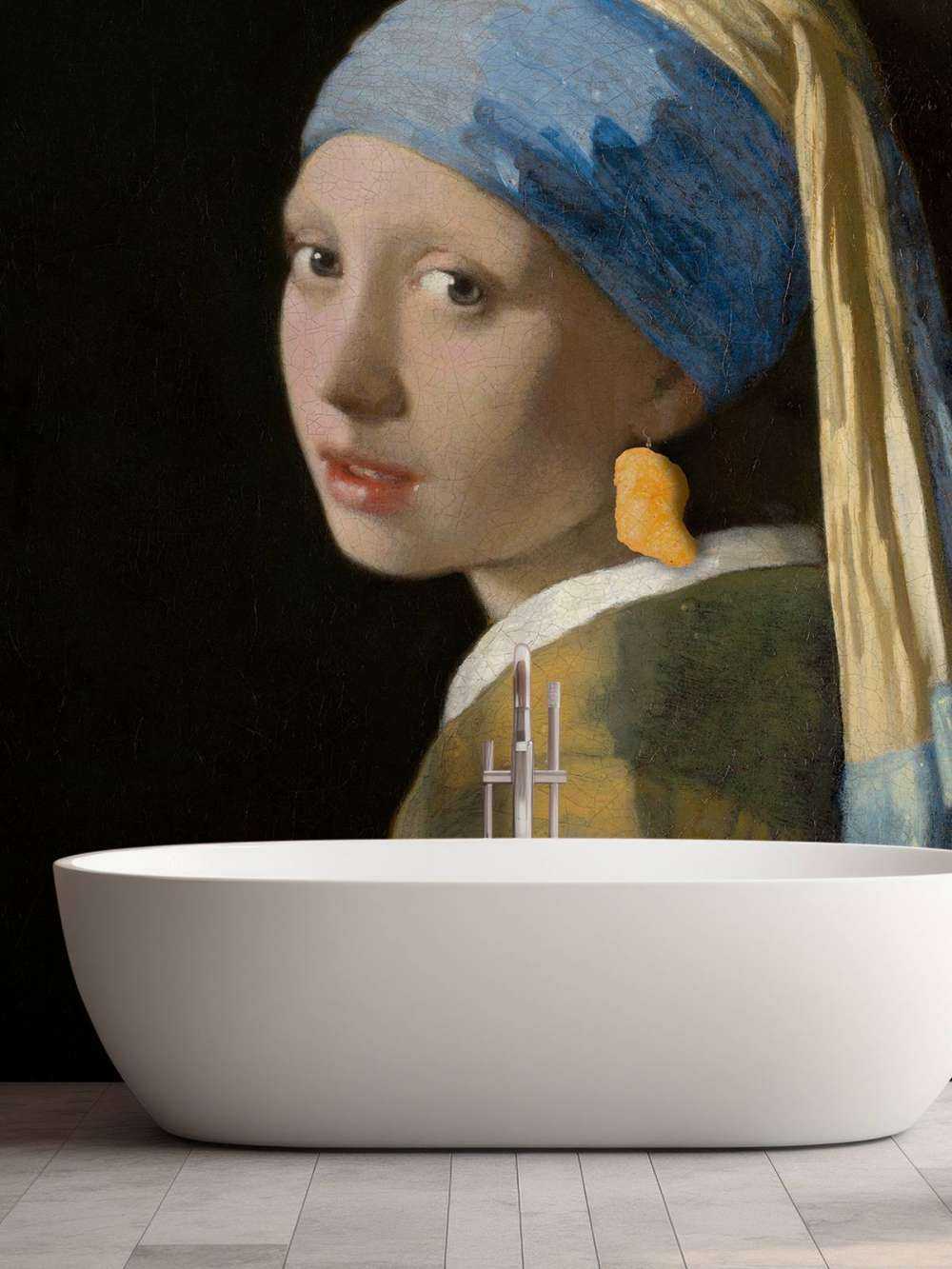 Ragazza con pepita di pollo