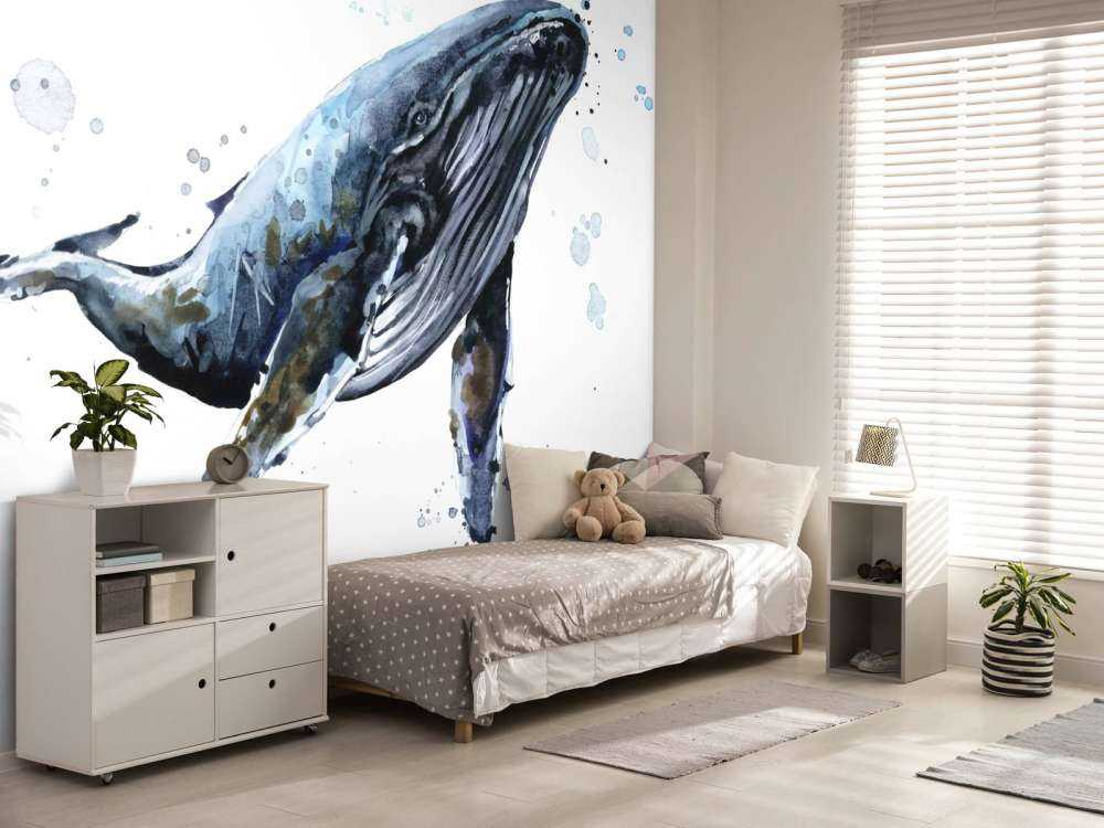 Balena gobba in acquerello