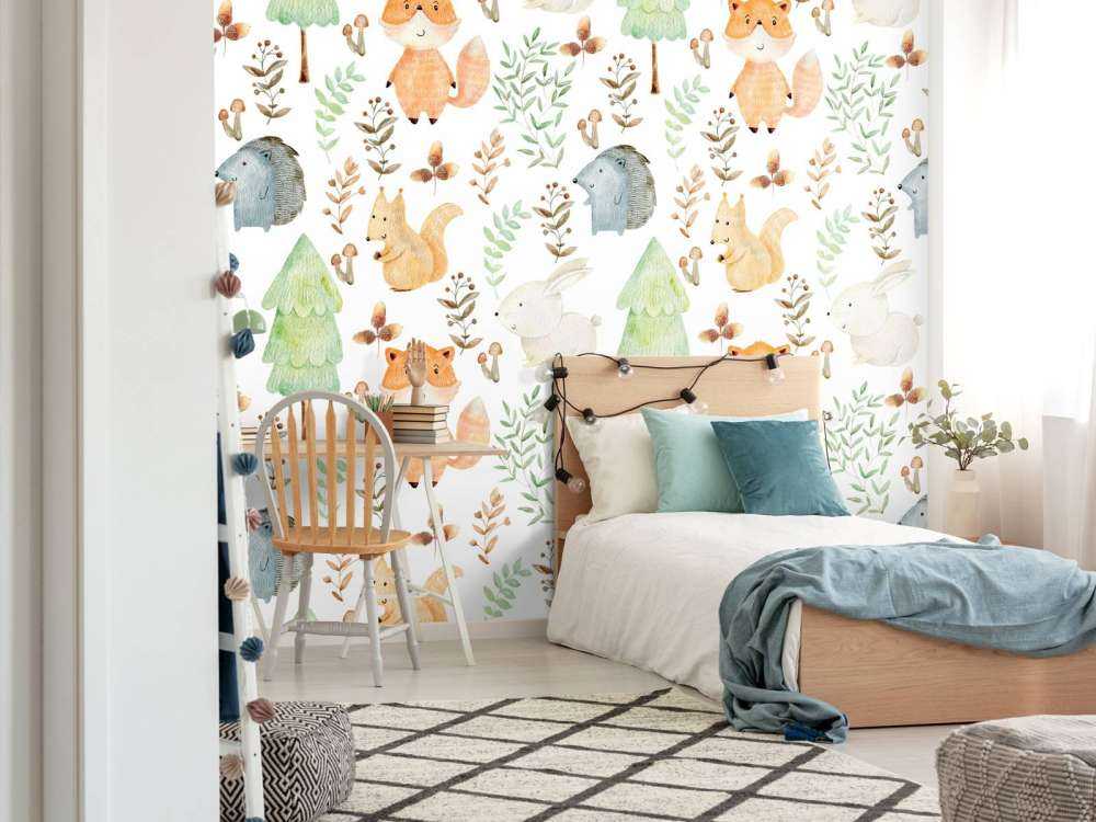 Acquerello animali della foresta