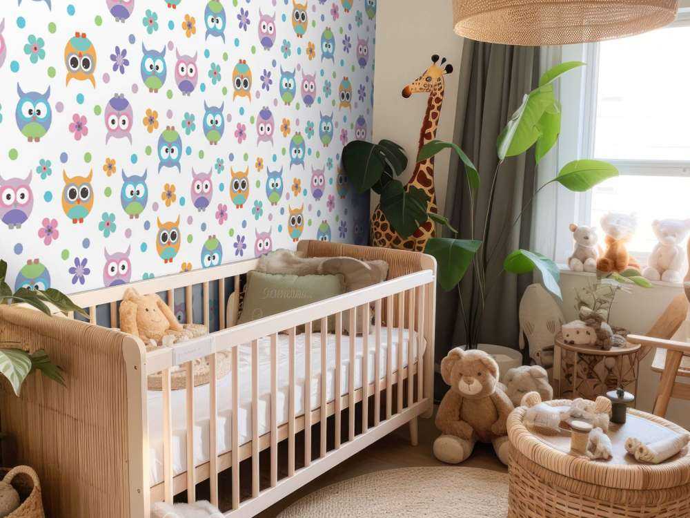 Carta da parati con gufi