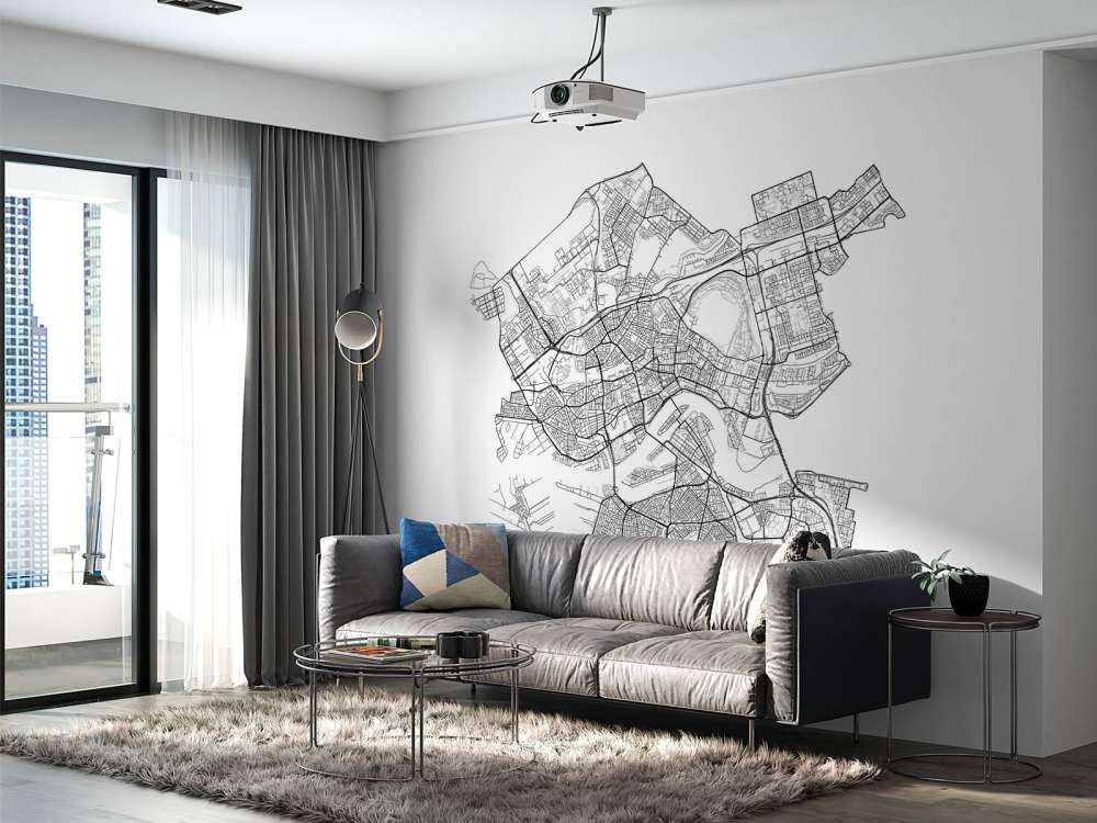 Mappa di Rotterdam, bianco