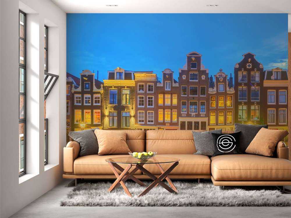 Case di Amsterdam di notte