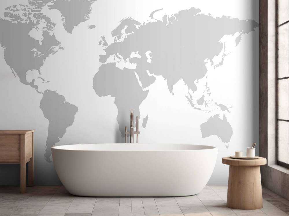Grigio mappa del mondo