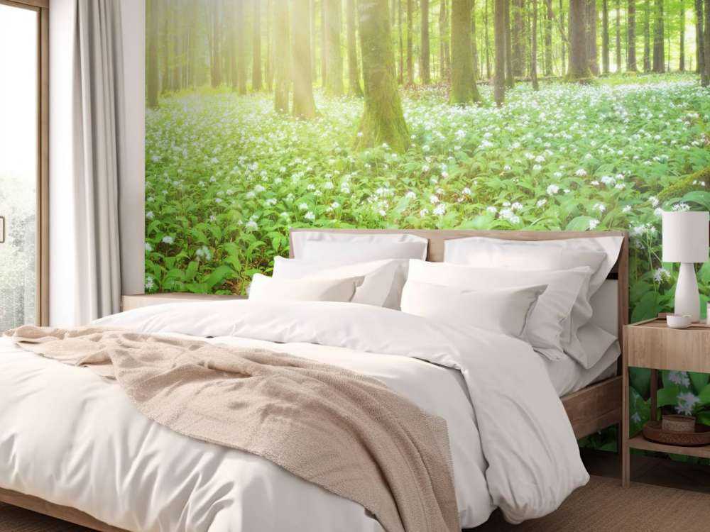 Foresta selvaggia all'alba