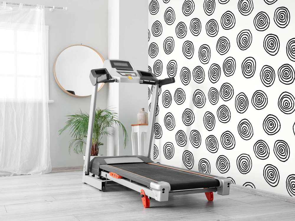 Cerchi astratti in bianco e nero