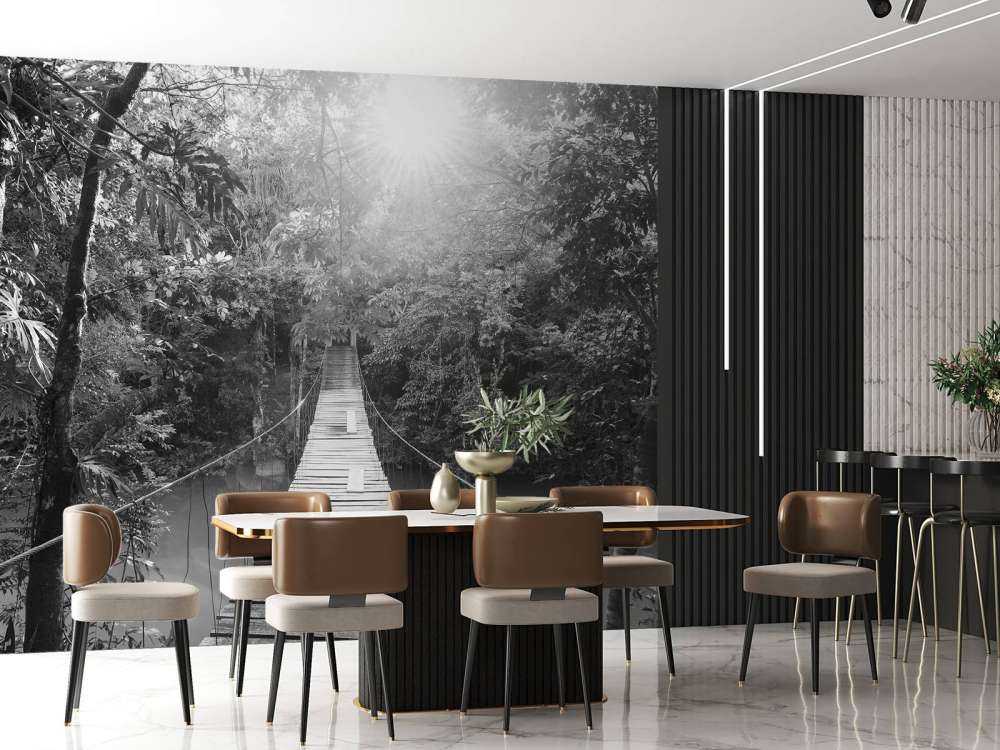 Ponte sospeso in bianco e nero