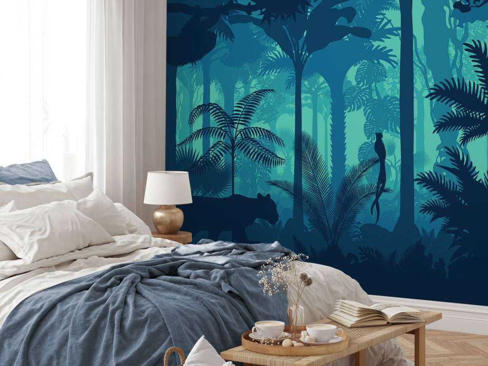 Silhouette della giungla blu