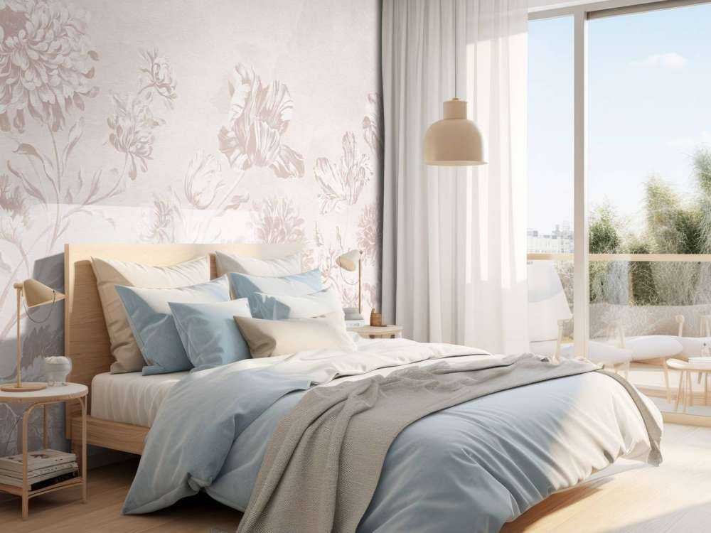 Paesaggio floreale barocco - rosa cipria