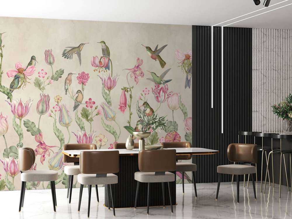 Sinfonia di Colibrì Primaverile - Eleganza Crema Blush