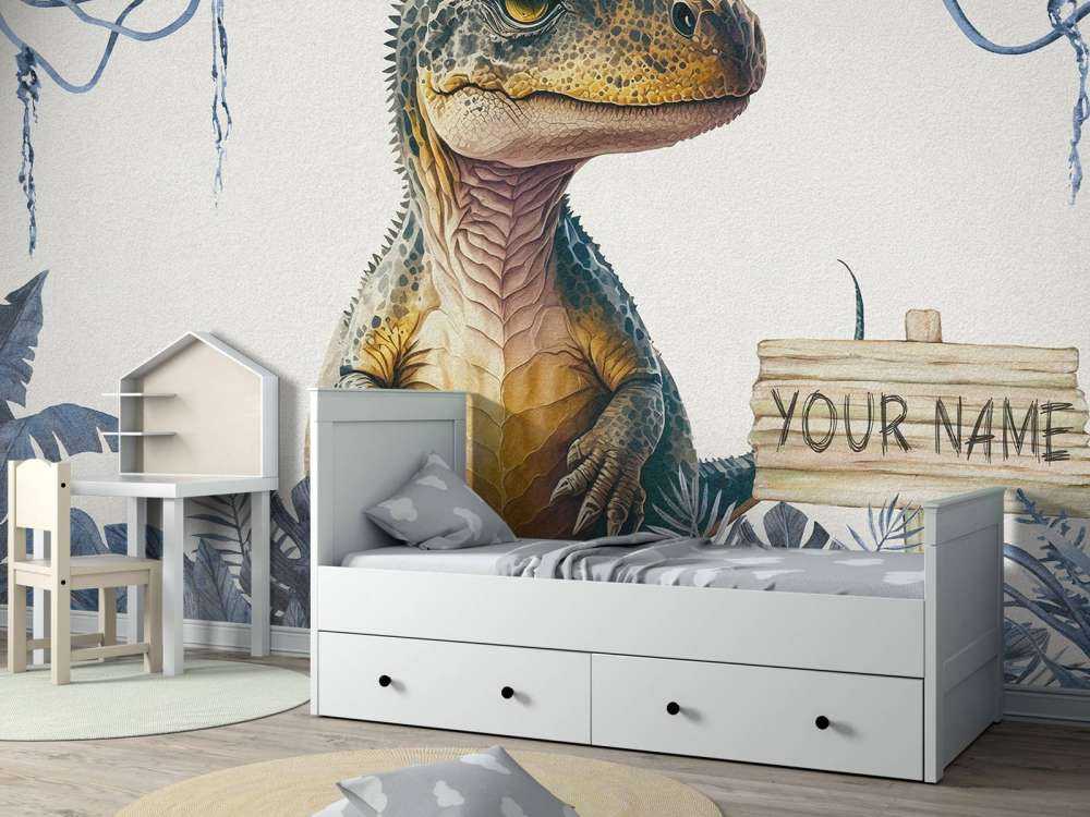 Baby t-rex nella giungla blu