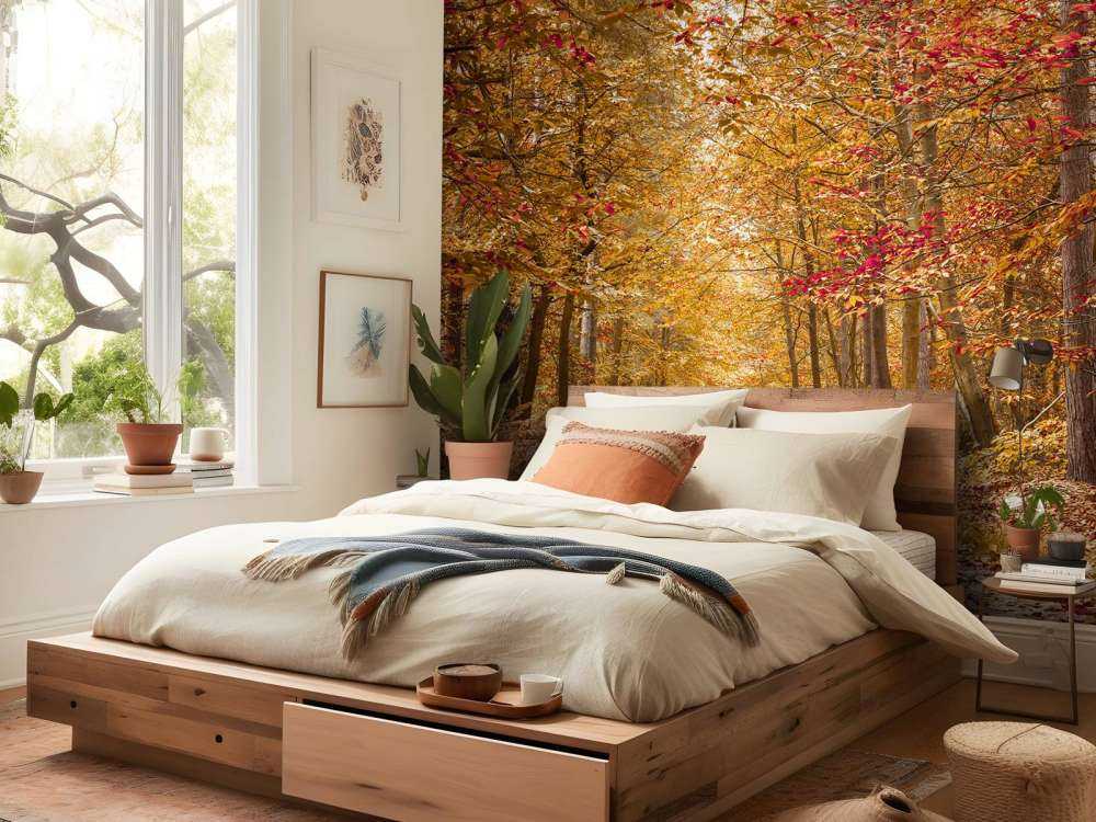 Pathway through Autumn forest