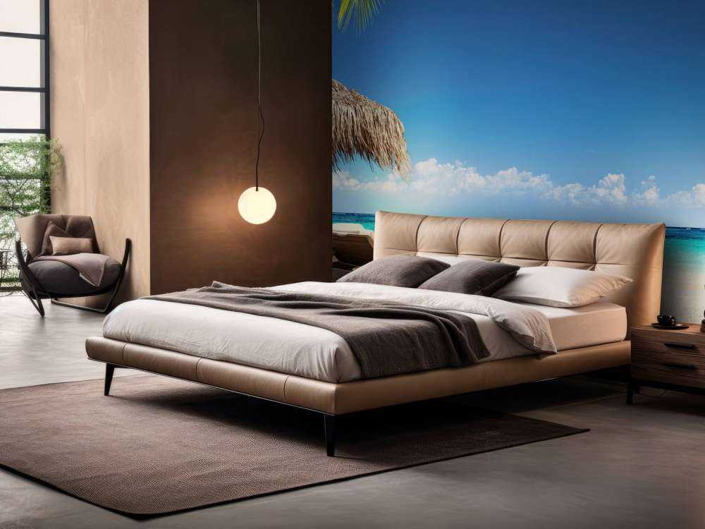 Sedie e ombrellone sulla spiaggia tropicale