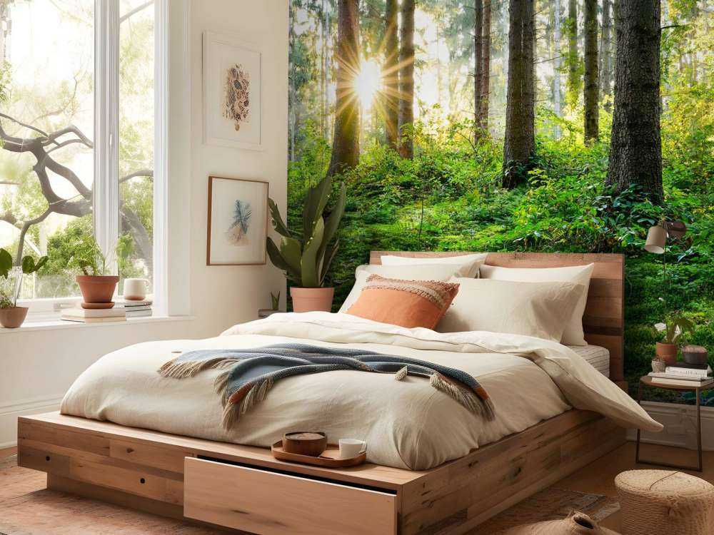 Panorama della foresta in primavera