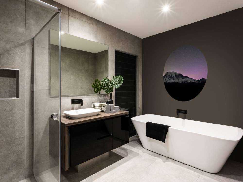 Monte Rainier con l'aurora boreale