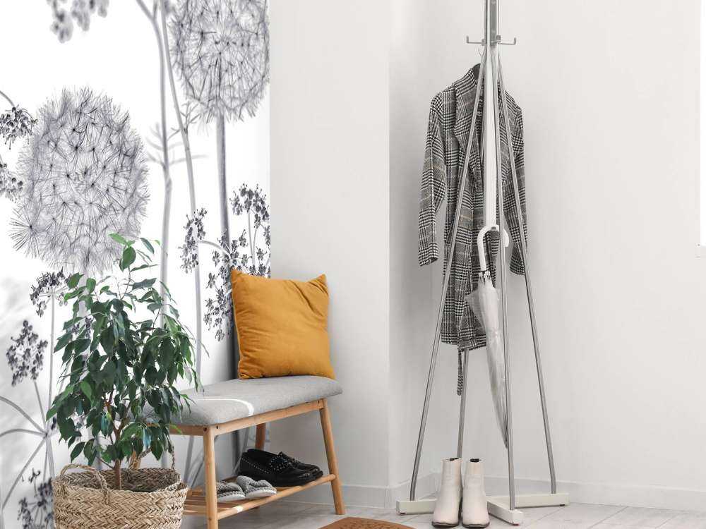 Fiori di prato in bianco e nero