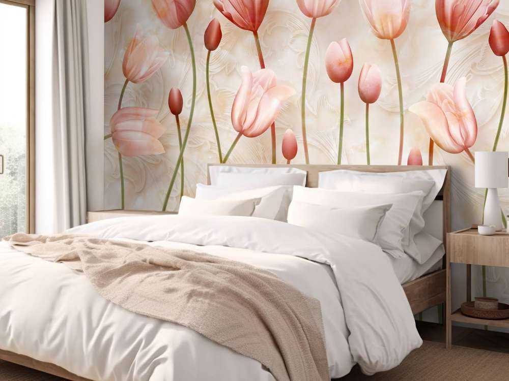 Tulipanes rosas ondulantes