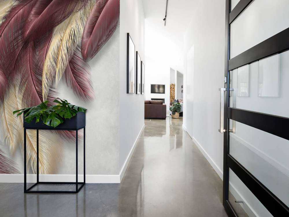 Plumas sobre hormigón