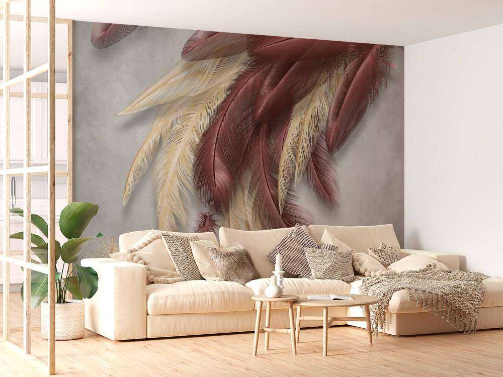 Plumas sobre hormigón