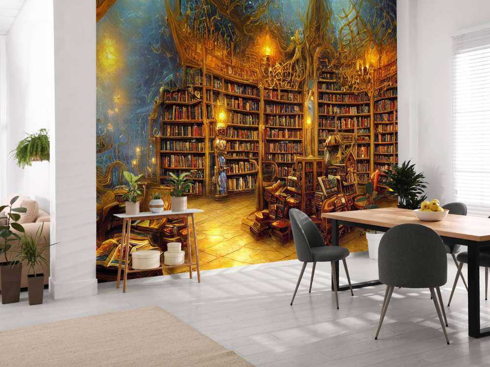 Biblioteca di fantasia illuminata