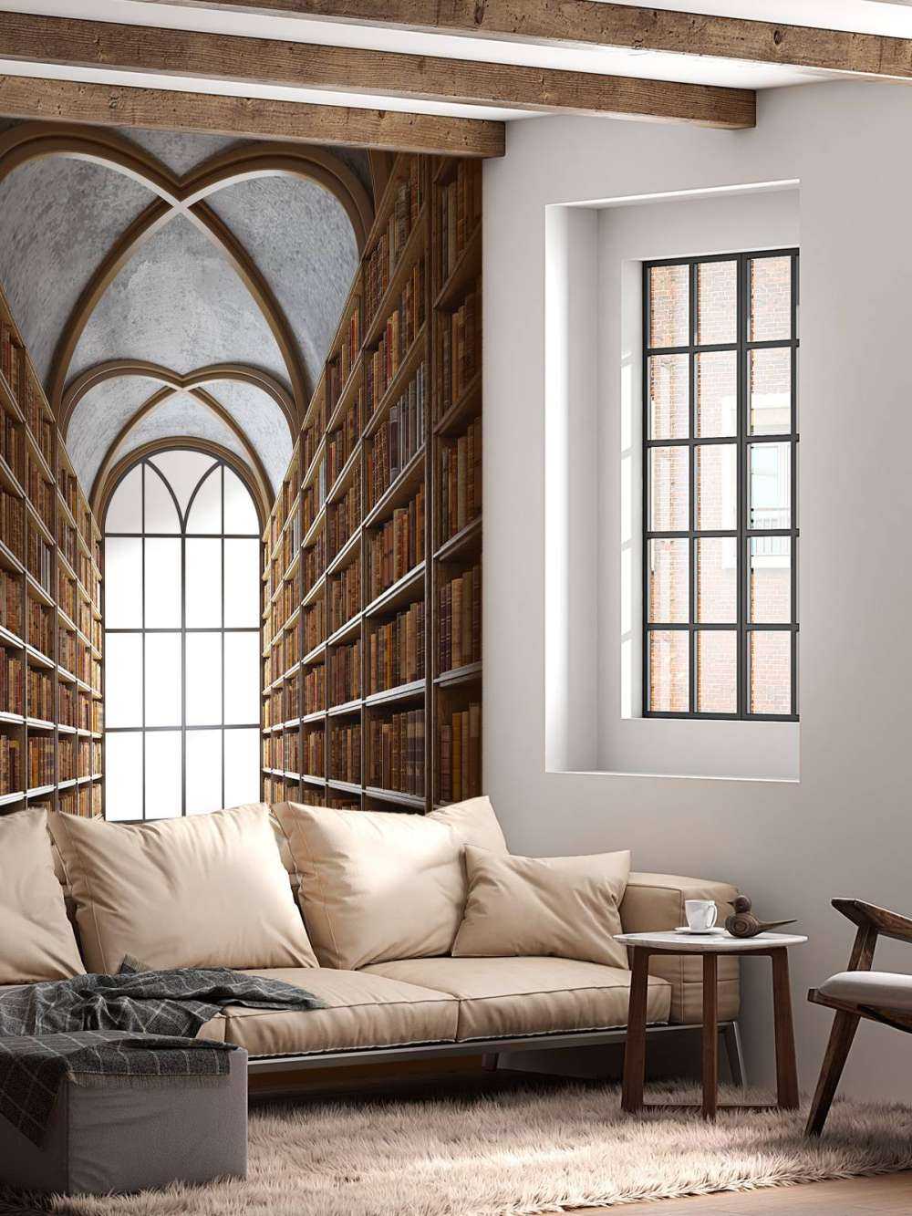 Sala di biblioteca medievale