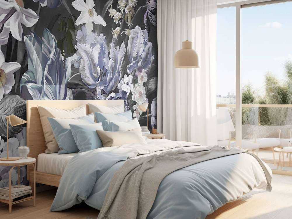 Bouquet con peonie blu