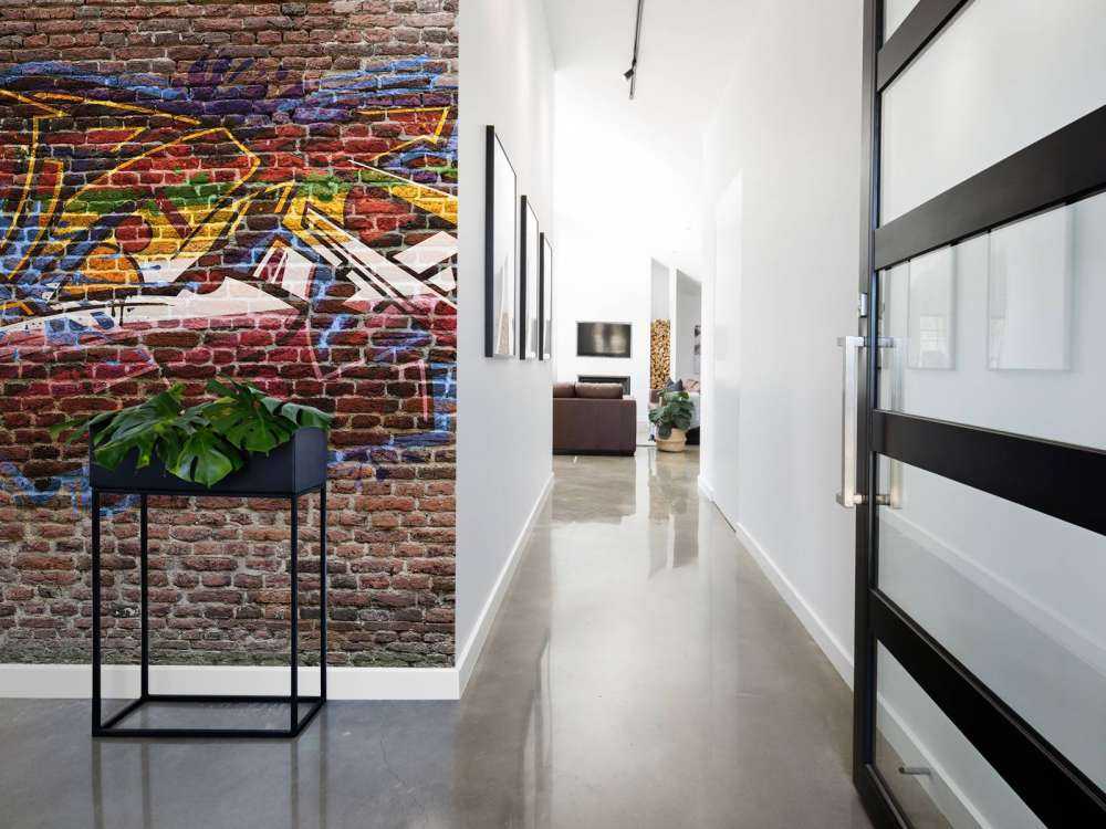 Graffiti su muro di mattoni