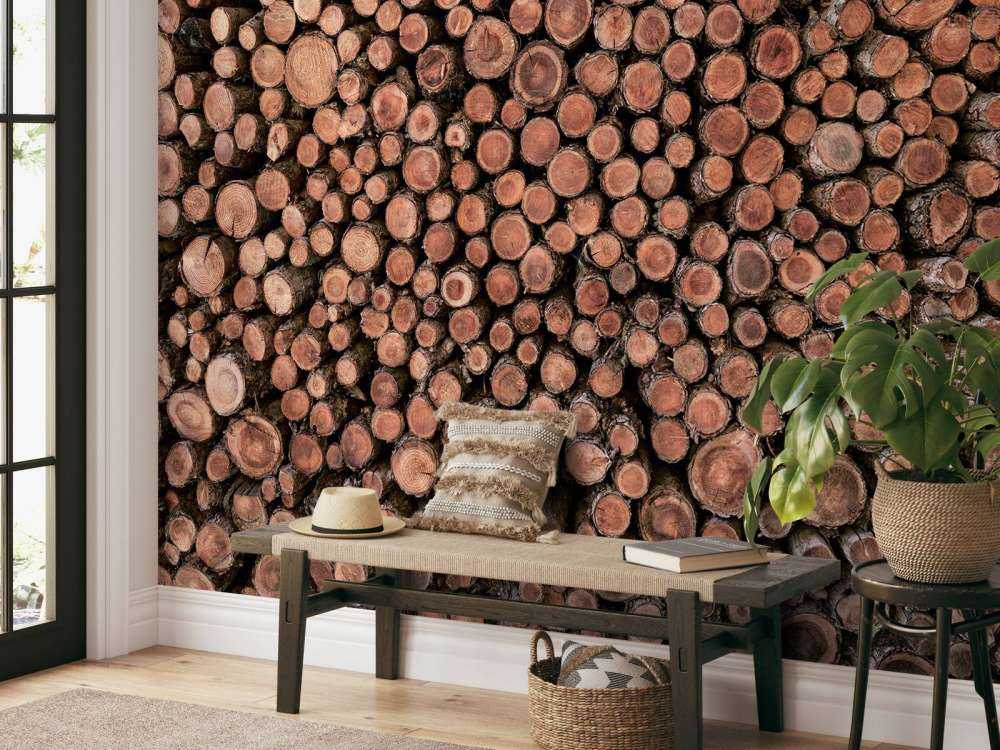 Grande mucchio di tronchi