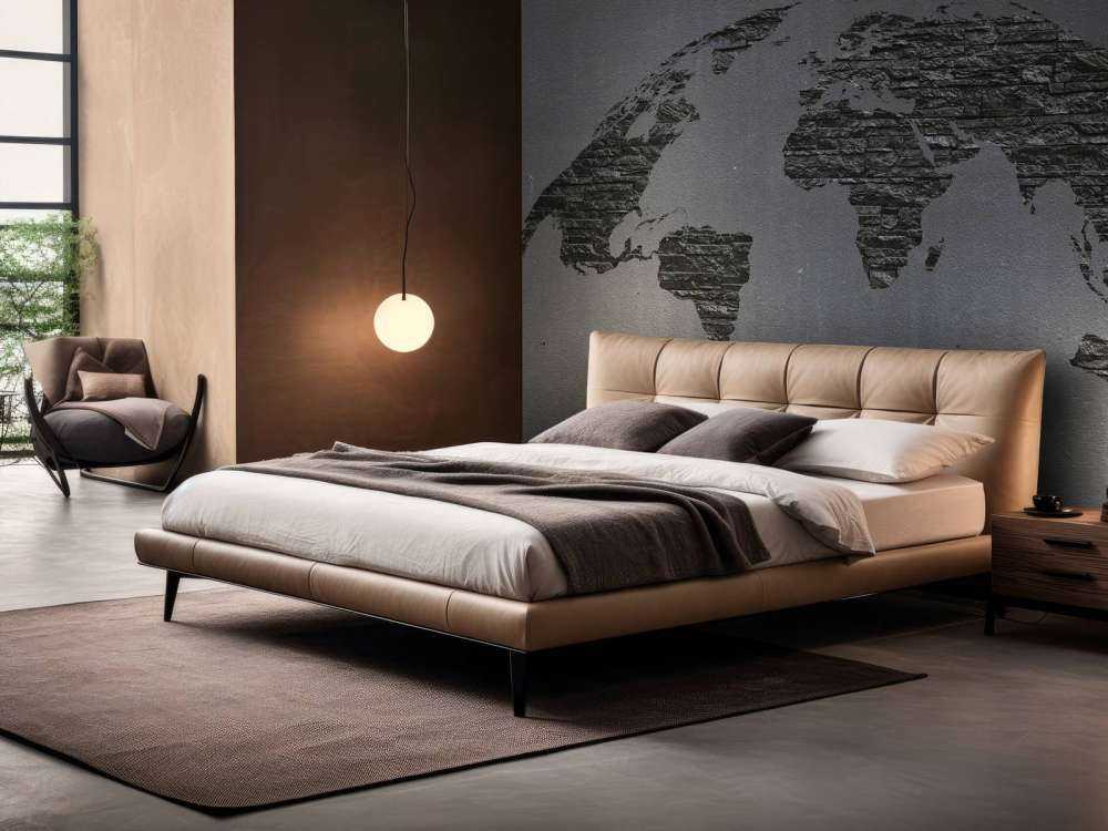 Pietre della mappa del mondo su cemento grigio