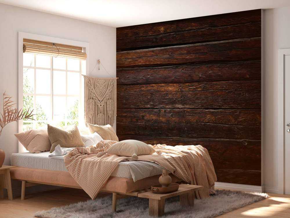 Parete di legno scuro