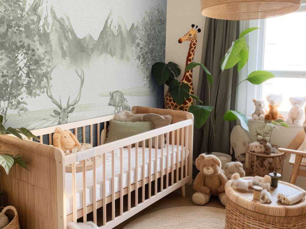 Foresta con animali in verde