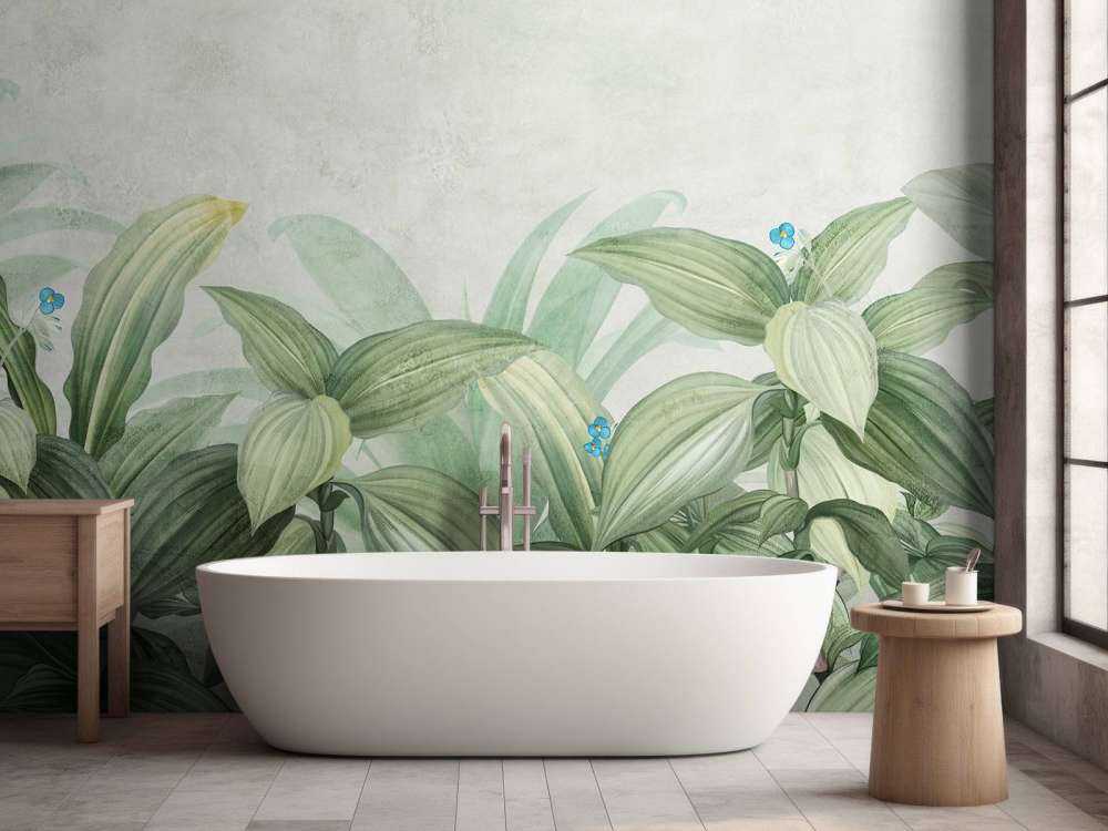 Erba mossa con fiori