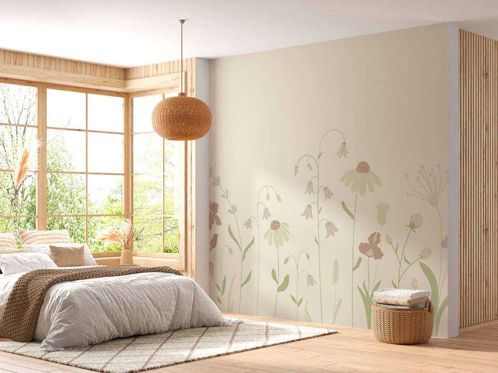 Campo fiorito alto sabbia con rosa antico