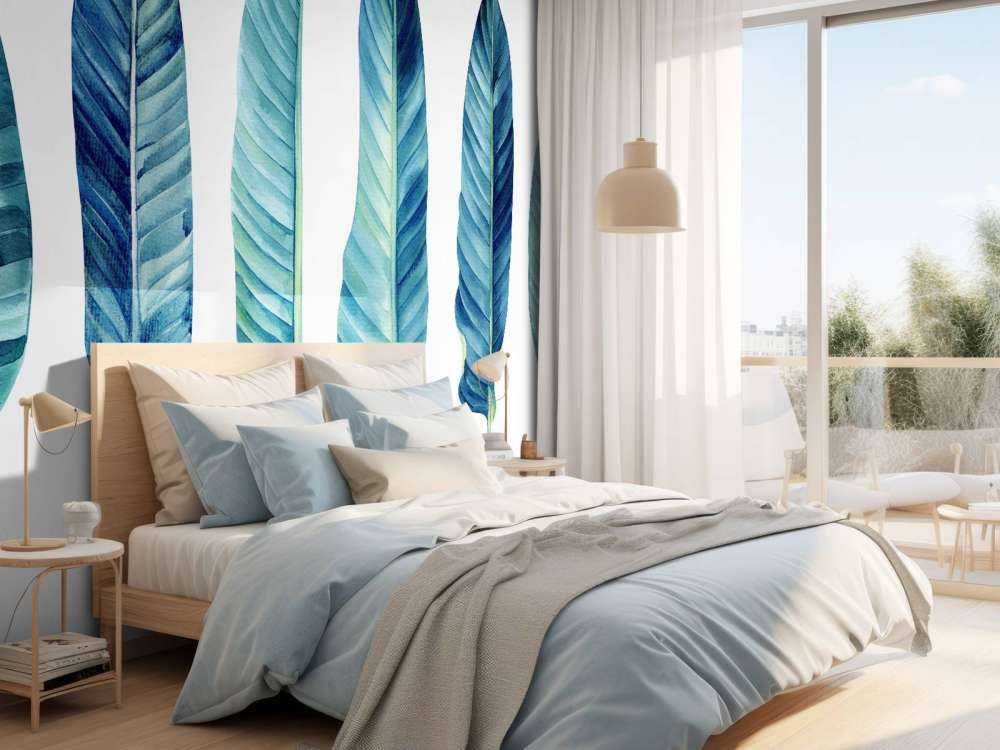 Foglie tropicali su sfondo bianco