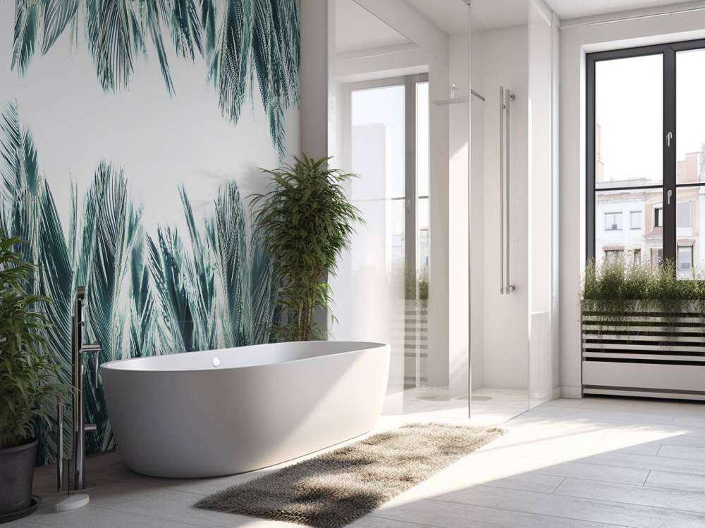 Foglie di palma su sfondo bianco