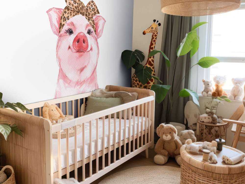 Divertente porcellino con una bandana