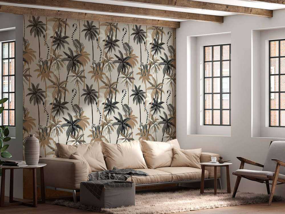 Lemuri dalla coda ad anelli sugli alberi