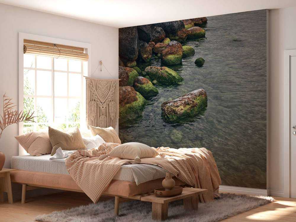 Rocce sul lago di montagna