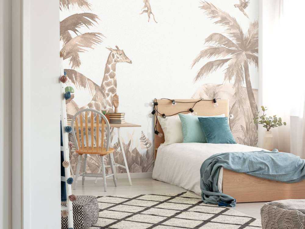 Vari animali della giungla in taupe