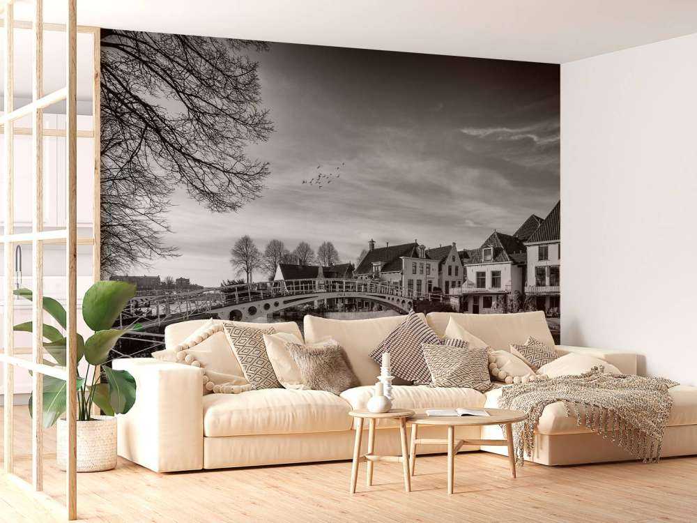 Città fortificata Dokkum Ponte sul Klein Diep Frisia 