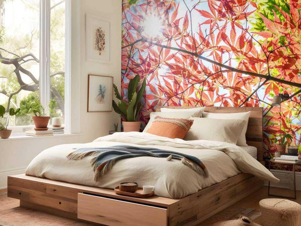 Foglie rosse d'autunno