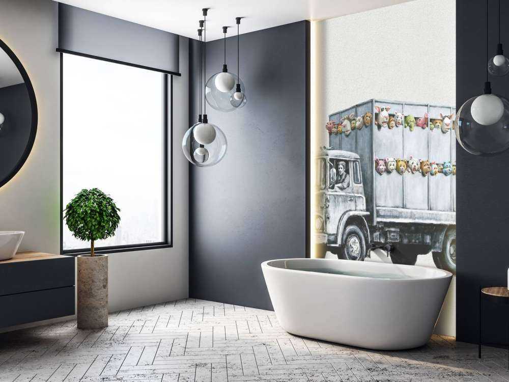 Banksy - Meat truck, concrete